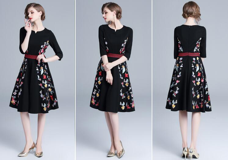 おすすめランキング通勤ワンピース 7分袖フレアスカート 花柄刺繍柄ミディワンピース 欧米デザインドレス パーティードレス 7分袖 高級ワンピース セレブ ドレス タイト 洋服 スレンダーライン フ 演 おすすめランキング通勤ワンピース 7分袖フレアスカート 花柄刺繍柄ミディワンピース 欧米デザインドレス パーティードレス 7分袖 高級ワンピース セレブ ドレス タイト 洋服 スレンダーライン フ 演