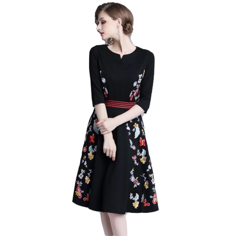 おすすめランキング通勤ワンピース 7分袖フレアスカート 花柄刺繍柄ミディワンピース 欧米デザインドレス パーティードレス 7分袖 高級ワンピース セレブ ドレス タイト 洋服 スレンダーライン フ 演 おすすめランキング通勤ワンピース 7分袖フレアスカート 花柄刺繍柄ミディワンピース 欧米デザインドレス パーティードレス 7分袖 高級ワンピース セレブ ドレス タイト 洋服 スレンダーライン フ 演