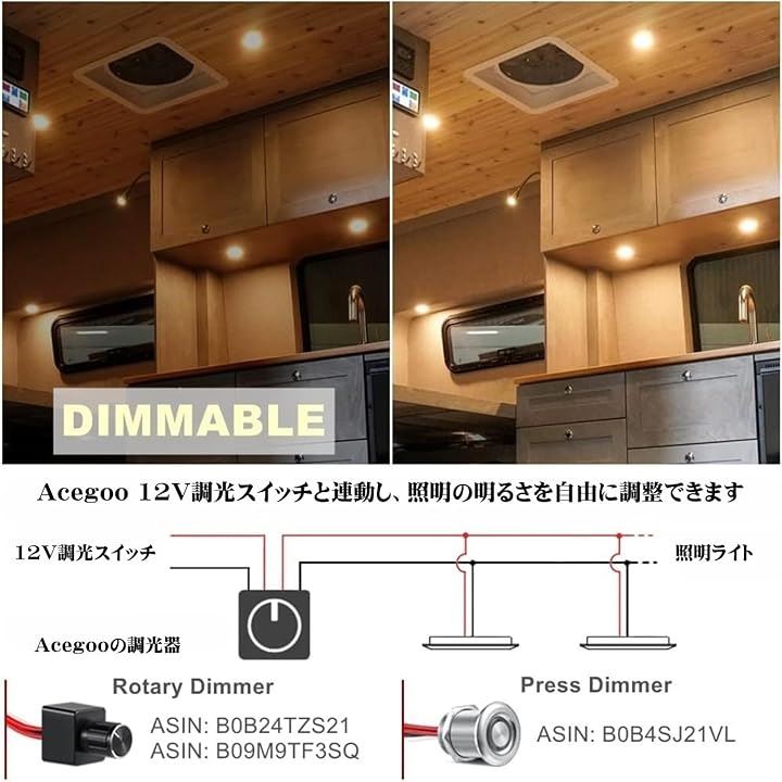 acegoo RV ボート 船舶用 キャンピングカー 埋め込み型天井ライト 6個パック スーパースリム LEDパネルライト DC 12V 3W( クールホワイト(シルバー仕上げ)) acegoo RV ボート 船舶用 キャンピングカー 埋め込み型天井ライト 6個パック スーパースリム LEDパネルライト DC 12V 3W( クールホワイト(シルバー仕上げ))