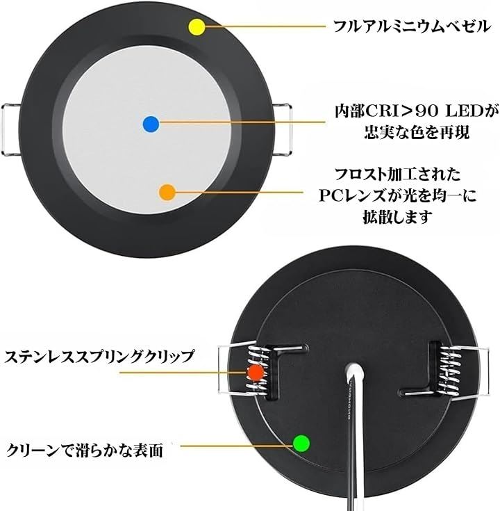 acegoo RV ボート 船舶用 キャンピングカー 埋め込み型天井ライト 6個パック スーパースリム LEDパネルライト DC 12V 3W( クールホワイト(シルバー仕上げ)) acegoo RV ボート 船舶用 キャンピングカー 埋め込み型天井ライト 6個パック スーパースリム LEDパネルライト DC 12V 3W( クールホワイト(シルバー仕上げ))