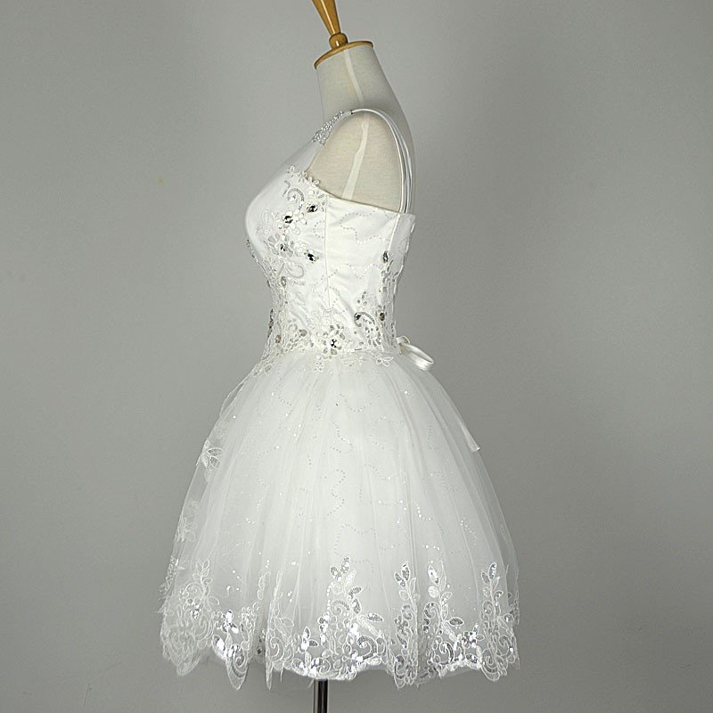 ミニドレス 安い 結婚式 ウエディングミニドレス パーティードレス 演奏会 ミニ 二次会 ウェディングドレス 花嫁 コンサート 白