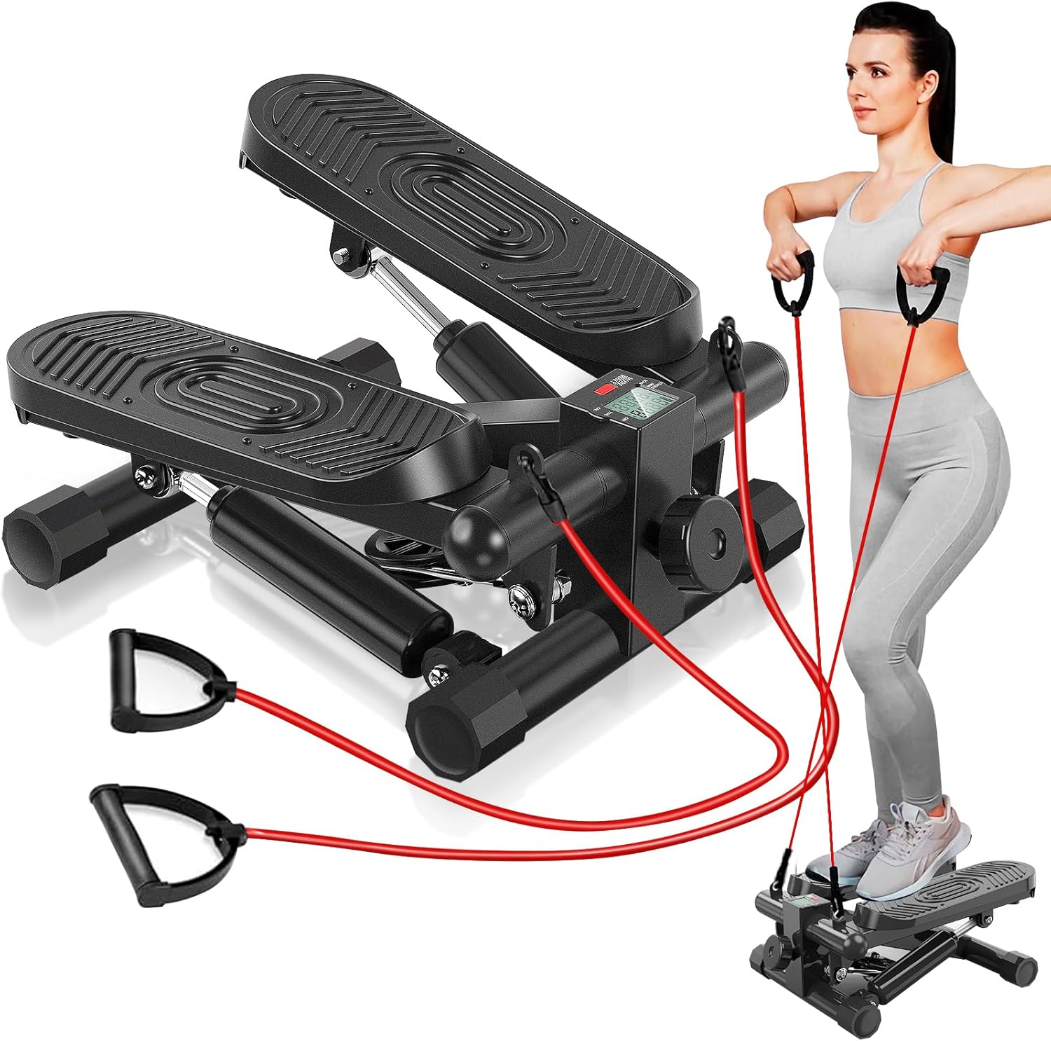 ステッパー 健康ステッパー 静音 足踏み健康器具 ツイストステッパー デジタルモニター付き コンパクト ミニステッパー サイドステッパー 踏み台 室内 有酸素運動 筋トレ 美脚 美尻 足