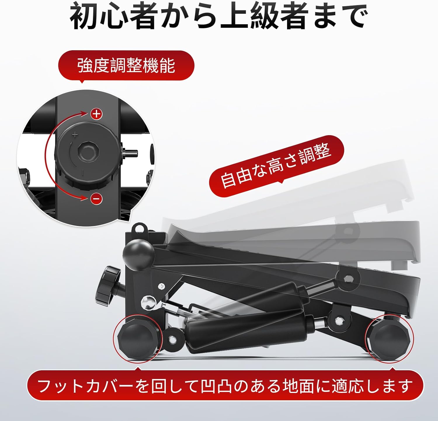 ステッパー 健康ステッパー 静音 足踏み健康器具 ツイストステッパー デジタルモニター付き コンパクト ミニステッパー サイドステッパー 踏み台 室内 有酸素運動 筋トレ 美脚 美尻 足