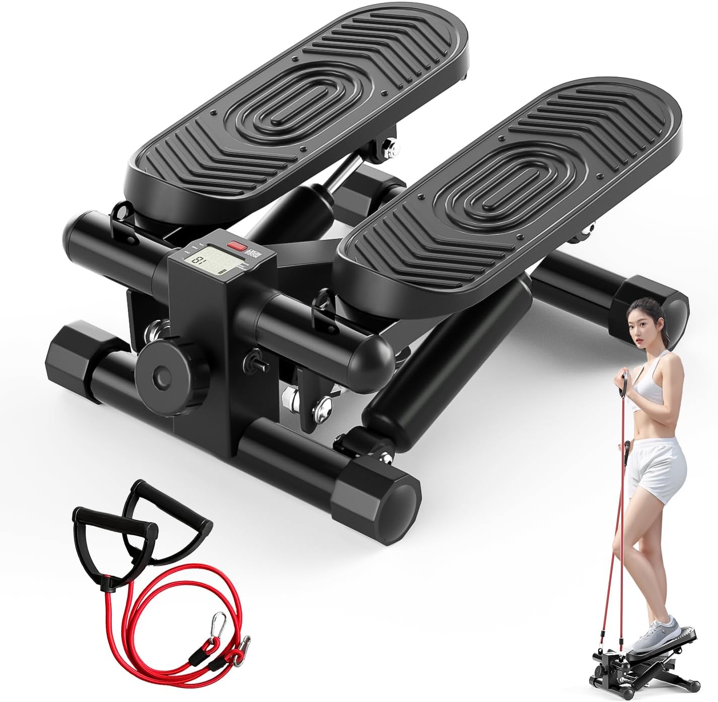 ステッパー 健康ステッパー 静音 足踏み健康器具 ツイストステッパー デジタルモニター付き コンパクト ミニステッパー サイドステッパー 踏み台 室内 有酸素運動 筋トレ 美脚 美尻 足