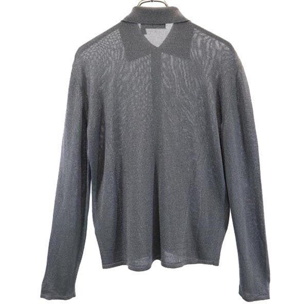 クリスチャンディオール イタリア製 長袖 シャツ XL グレー系 Christian Dior レディース クリスチャンディオール イタリア製 長袖 シャツ XL グレー系