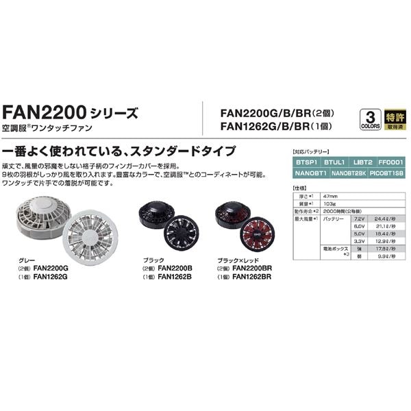 KU90510 空調服 R ポリエステル製長袖ブルゾン FAN2200BR・RD9261・LIPRO2セット ブルー L