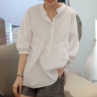 レディース トップス ブラウス シャツ ホワイトシャツ 7分丈 二の腕カバー ボリューム袖 パフスリ レディース トップス ブラウス シャツ ホワイトシャツ 7分丈 二の腕カバー ボリューム袖 パフスリ