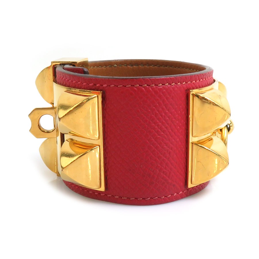 エルメス HERMES ブレスレット バングル コリエ ド シアン ヴォーエプソン/メタル 推定ルージュグレナ ゴールド ユニセックス h31107i エルメス HERMES ブレスレット バングル コリエ ド シアン ヴォーエプソン/メタル 推定ルージュグレナ ゴールド ユニセックス h31107i