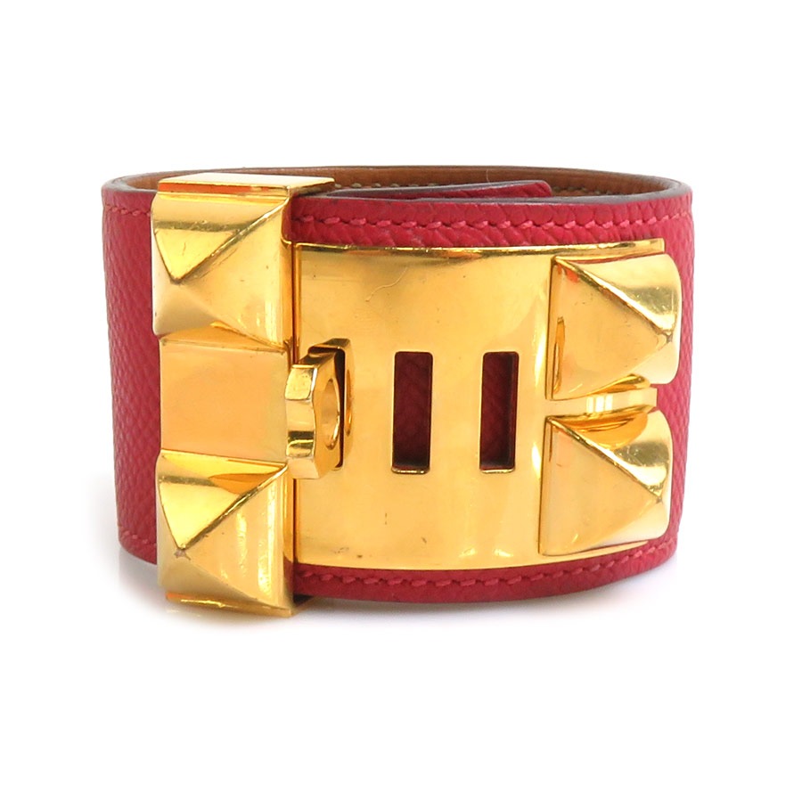 エルメス HERMES ブレスレット バングル コリエ ド シアン ヴォーエプソン/メタル 推定ルージュグレナ ゴールド ユニセックス h31107i エルメス HERMES ブレスレット バングル コリエ ド シアン ヴォーエプソン/メタル 推定ルージュグレナ ゴールド ユニセックス h31107i