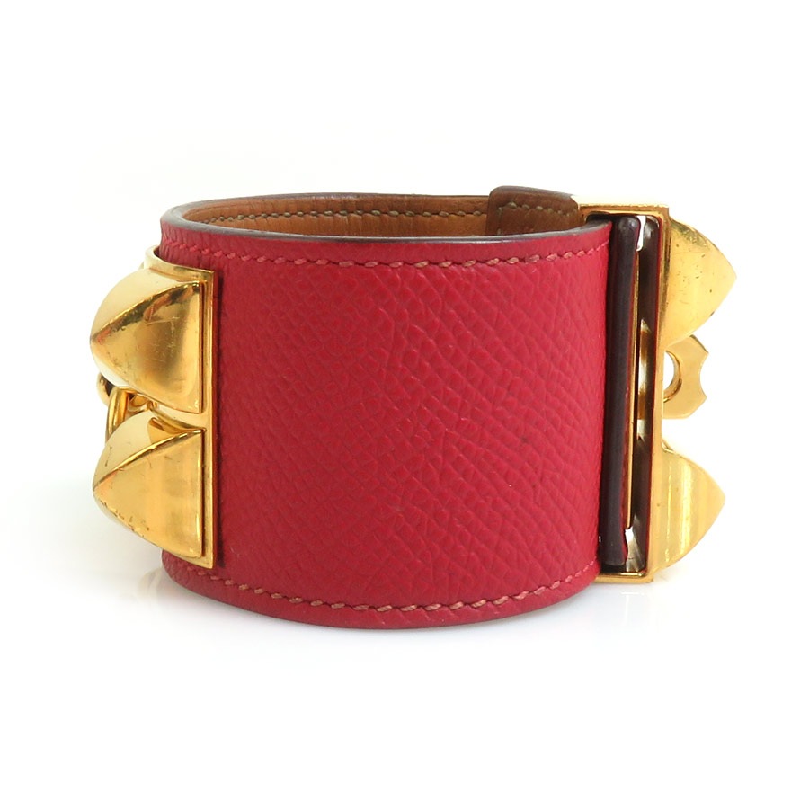 エルメス HERMES ブレスレット バングル コリエ ド シアン ヴォーエプソン/メタル 推定ルージュグレナ ゴールド ユニセックス h31107i エルメス HERMES ブレスレット バングル コリエ ド シアン ヴォーエプソン/メタル 推定ルージュグレナ ゴールド ユニセックス h31107i