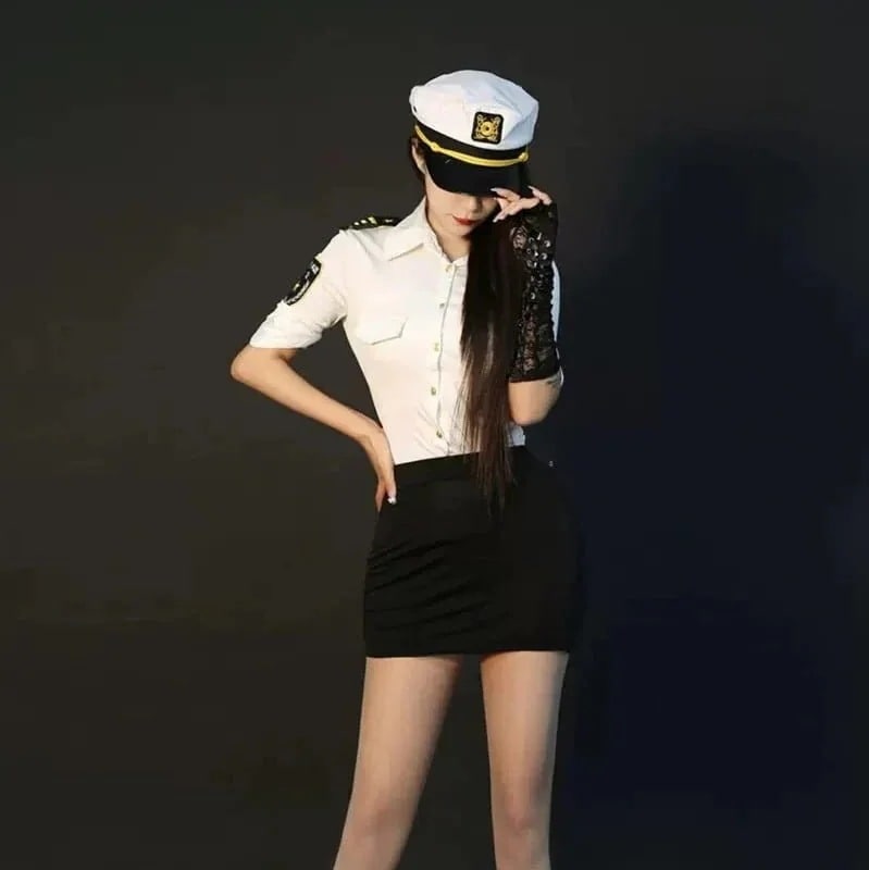 今年 短纳期 5点 セット クールビューティー な レディ コスチューム服 衣装 シャツ ミニスカート 手袋 ネクタイ 帽子 韓国っぽファッション系 レディースセクシー型ペンシルスカートセットアップ