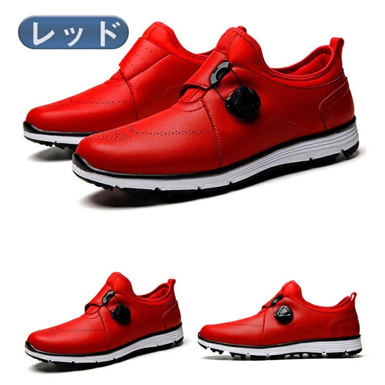 新入荷!ゴルフシューズ メンズ レディース ダイヤル式 赤 スニーカー 大きいサイズ 4E 幅広い ダイヤル式スパイクレス フィット感 シュ 新入荷!ゴルフシューズ メンズ レディース ダイヤル式 赤 スニーカー 大きいサイズ 4E 幅広い ダイヤル式スパイクレス フィット感 シュ