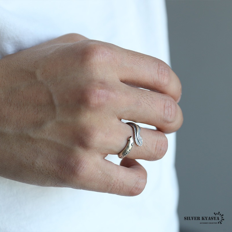 S925 うなぎリング 個性的 [rs214]