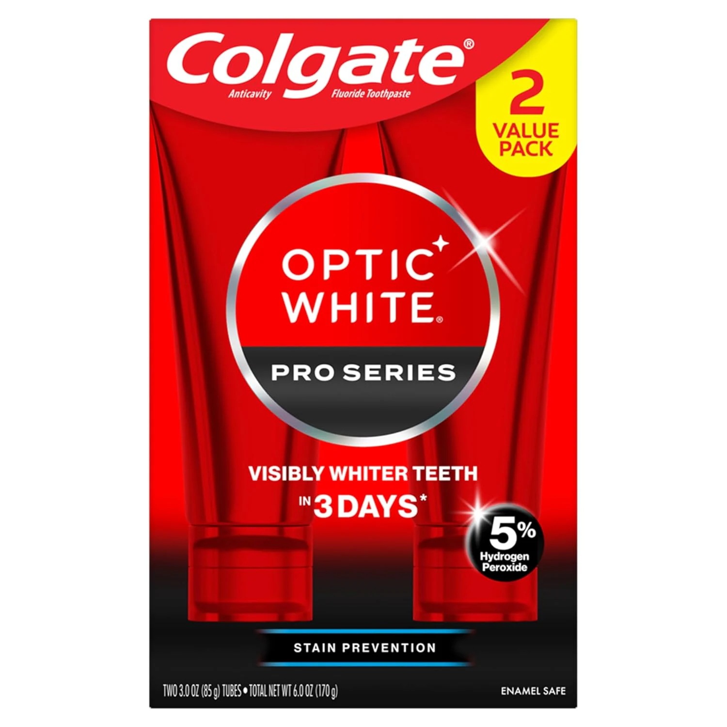 Optic White Pro Stain Prevention 4入, 6入, 8入- オプティックホワイト ホワイトニング 歯磨き粉 5％過酸化水素 ステインプリベンション - ハイインパクト