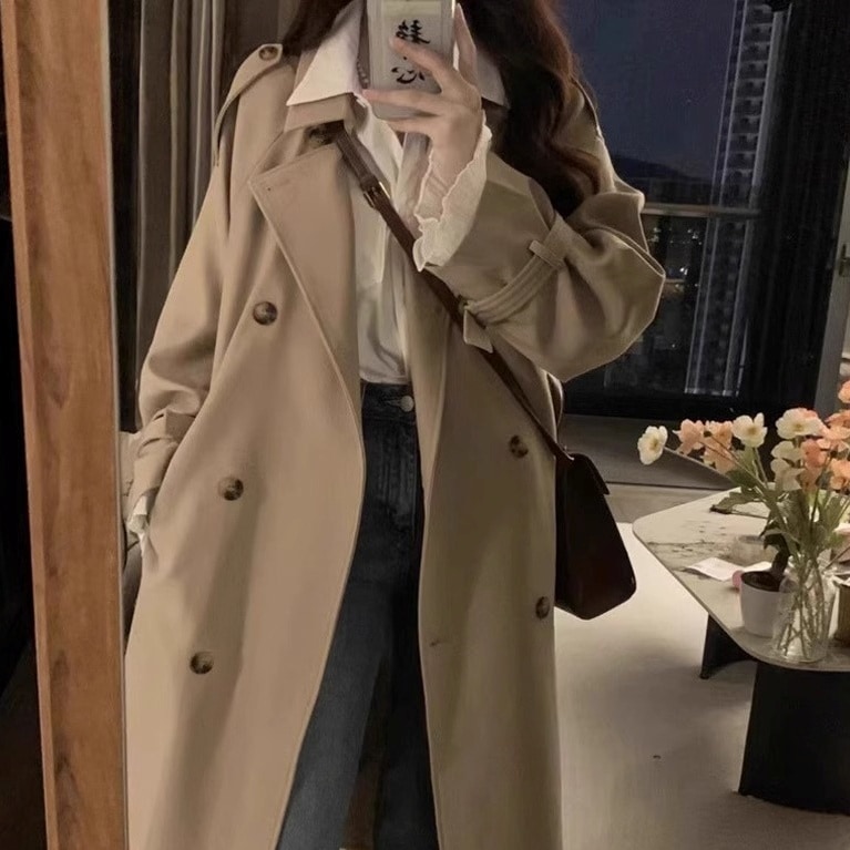 アウター コート トレンチコート ロングコート 襟付き 長袖 前開き ダブルボタン ポケット かわいい 大人可愛い きれいめ シンプル 上品 きちんと おしゃれ かっこいい カジュアル レトロ ラフ アウター コート トレンチコート ロングコート 襟付き 長袖 前開き ダブルボタン ポケット かわいい 大人可愛い きれいめ シンプル 上品 きちんと おしゃれ かっこいい カジュアル レトロ ラフ