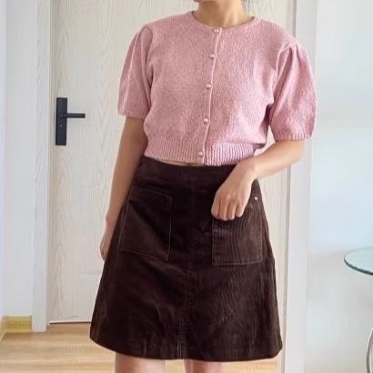 トップス カーディガン 半袖 パフスリーブ ラウンドネック 前開き ボタン ショート丈 かわいい 大人可愛い きれいめ シンプル 上品 おしゃれ かっこいい カジュアル こなれ感 個性的 主役級 トップス カーディガン 半袖 パフスリーブ ラウンドネック 前開き ボタン ショート丈 かわいい 大人可愛い きれいめ シンプル 上品 おしゃれ かっこいい カジュアル こなれ感 個性的 主役級