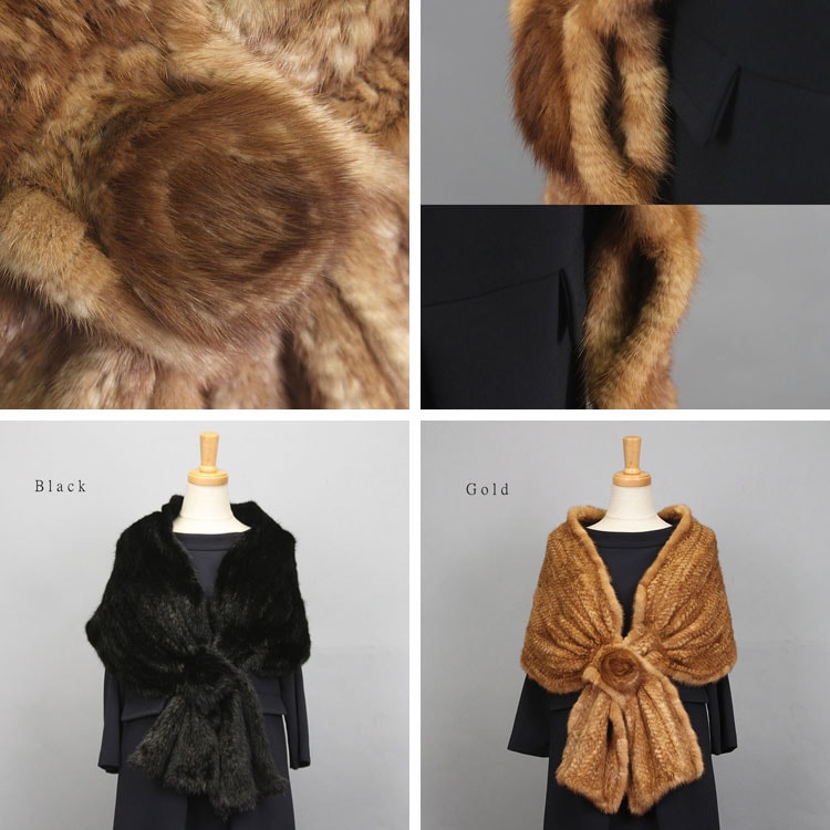 ミンク 編み込み ファー ストール ケープ 送料無料 レディース ギフト プレゼント