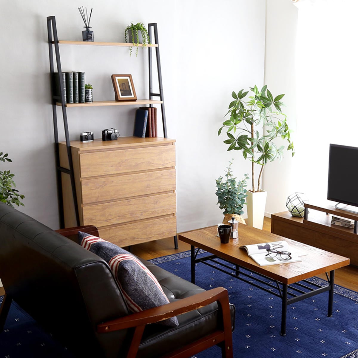 チェストラック 約幅82.5cm ヴィンテージ調 ワイドチェスト 4段 ラック 本棚 収納 家具 オープンラック リビング収納 リビング キャビネット ディスプレイラック 飾り棚 引き出し