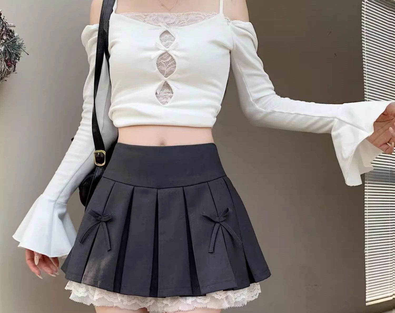 【送料無料】脚長 お揃い イベント お出かけ デート 学生 夏 春 無地 学生風 ロリータ ゴシック キュート ラブリー ガーリー いい