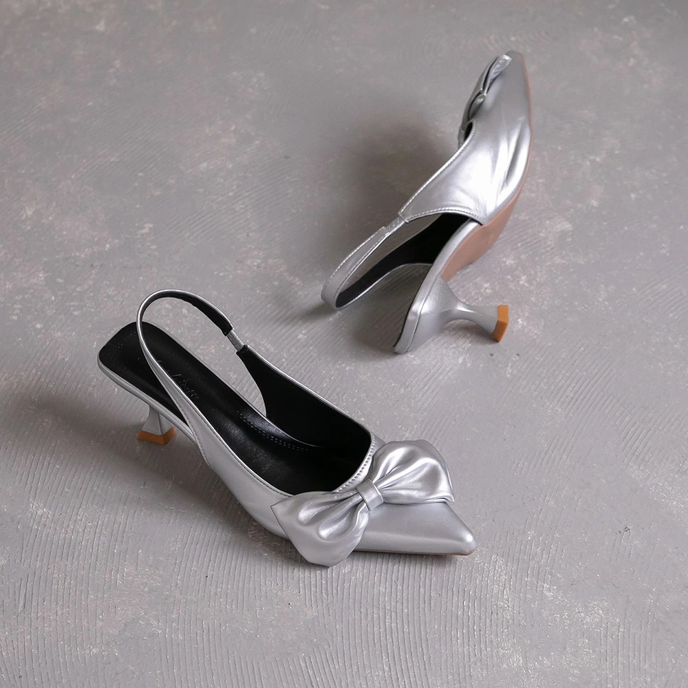 リボン バックストラップ パンプス ポインテッドトゥ 靴 シューズ ハイヒール ヒール シルバー ブラック 結婚式 お呼ばれ オケージョン パーティーシューズ 送料無料 リボン バックストラップ パンプス ポインテッドトゥ 靴 シューズ ハイヒール ヒール シルバー ブラック 結婚式 お呼ばれ オケージョン パーティーシューズ 送料無料