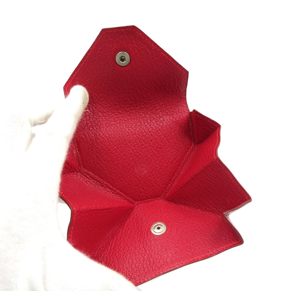 美品 ルカランユイットLE48 コインケース シェーブル/シェーブル レッド G刻印 0157【中古】 レディース