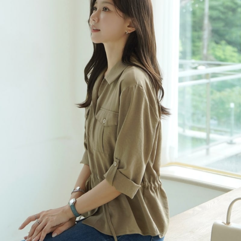 クリック＆ファニーベルポケットストリングシャツ