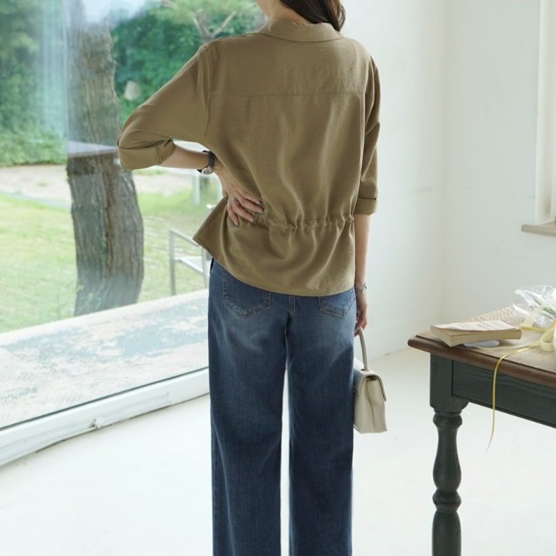 クリック＆ファニーベルポケットストリングシャツ