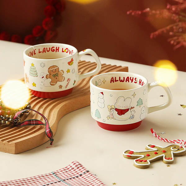 Qoo10] クリスマスカップセラミックスタッキングカ