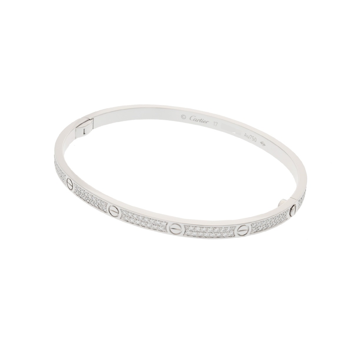 ラブブレスレット SM #17 パヴェダイヤ CRN6710817 レディース K18ホワイトゴールド ブレスレット Aランク 中古 銀蔵 ラブブレスレット SM #17 パヴェダイヤ CRN6710817 レディース K18ホワイトゴールド ブレスレット Aランク 中古 銀蔵