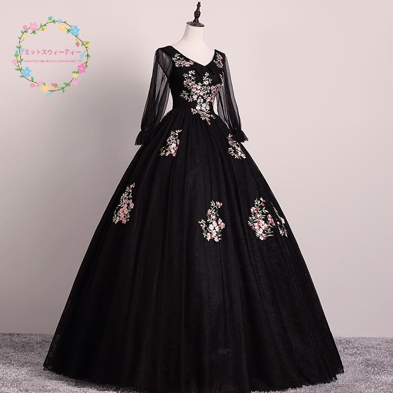 演奏会 カラードレス パーティードレス イブニングドレス 長袖 花柄 刺繍 発表会 ロングドレス エ 演奏会 カラードレス パーティードレス イブニングドレス 長袖 花柄 刺繍 発表会 ロングドレス エ