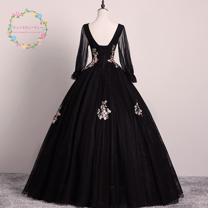 演奏会 カラードレス パーティードレス イブニングドレス 長袖 花柄 刺繍 発表会 ロングドレス エ 演奏会 カラードレス パーティードレス イブニングドレス 長袖 花柄 刺繍 発表会 ロングドレス エ