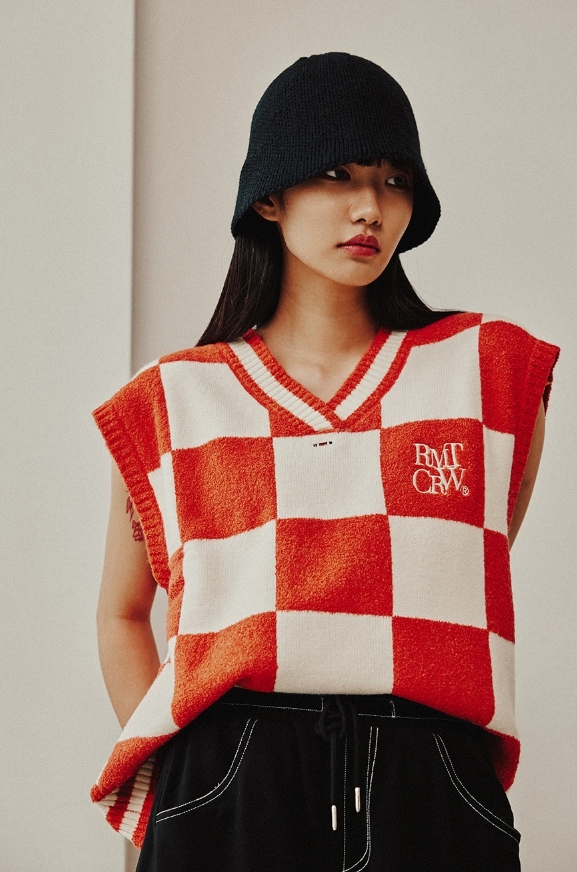【ROMANTIC CROWN】CHECKER BOARD TERRY VEST 【ROMANTIC CROWN】CHECKER BOARD TERRY VEST