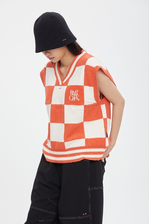 【ROMANTIC CROWN】CHECKER BOARD TERRY VEST 【ROMANTIC CROWN】CHECKER BOARD TERRY VEST