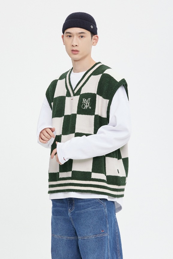 【ROMANTIC CROWN】CHECKER BOARD TERRY VEST 【ROMANTIC CROWN】CHECKER BOARD TERRY VEST