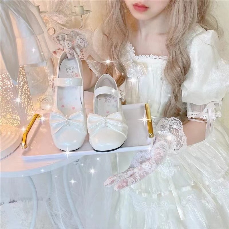 洛丽塔蝴蝶结圆头小皮鞋女生夏季新款单跟平底鞋Lolita可爱百搭款 洛丽塔蝴蝶结圆头小皮鞋女生夏季新款单跟平底鞋Lolita可爱百搭款