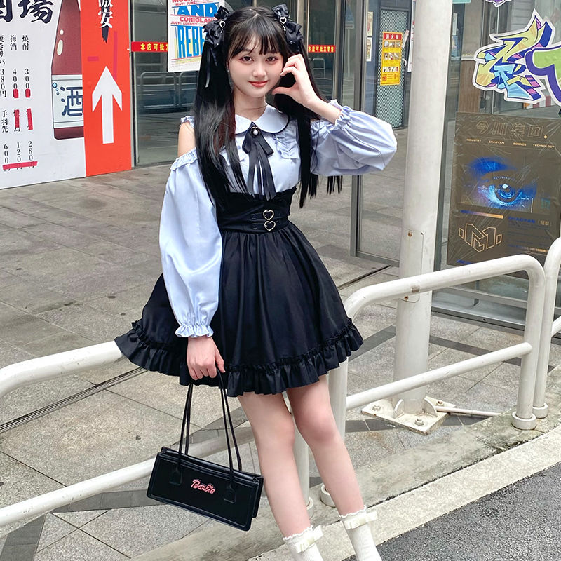 プチ・ランドマイン ハイウエストスリムシャツウエスト甘辛半そでスカート コスプレ コスプレ セクシー ワンピース 韓国 ワンピース ドレス ロングワンピースワンピース ドレス ワンピース 秋冬 パーテ