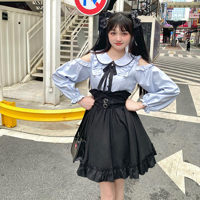 プチ・ランドマイン ハイウエストスリムシャツウエスト甘辛半そでスカート コスプレ コスプレ セクシー ワンピース 韓国 ワンピース ドレス ロングワンピースワンピース ドレス ワンピース 秋冬 パーテ