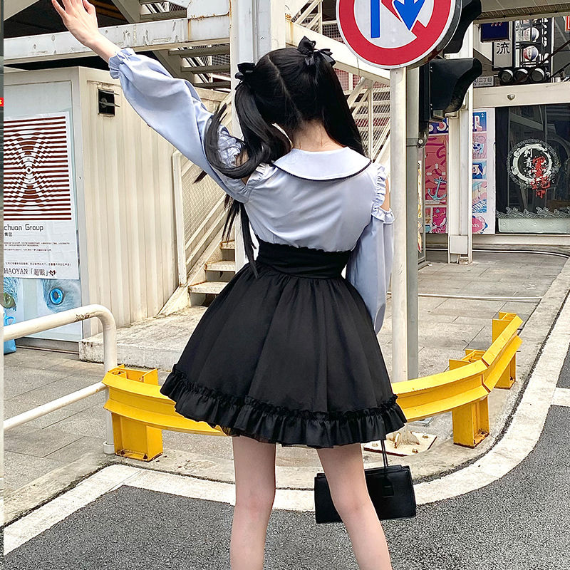 プチ・ランドマイン ハイウエストスリムシャツウエスト甘辛半そでスカート コスプレ コスプレ セクシー ワンピース 韓国 ワンピース ドレス ロングワンピースワンピース ドレス ワンピース 秋冬 パーテ