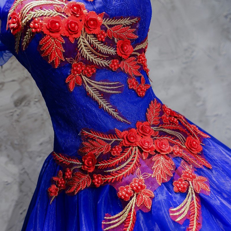 カラードレス ロングドレス 演奏会 コンサート パーティードレス ウェディング 二次会 プリンセス 結婚式 ステージ衣装 大きいサイズ ブルー