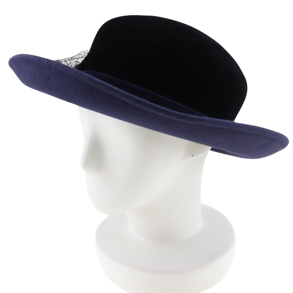 その他帽子 ウール レーヨン ネイビー レディース 中古品 Aランク