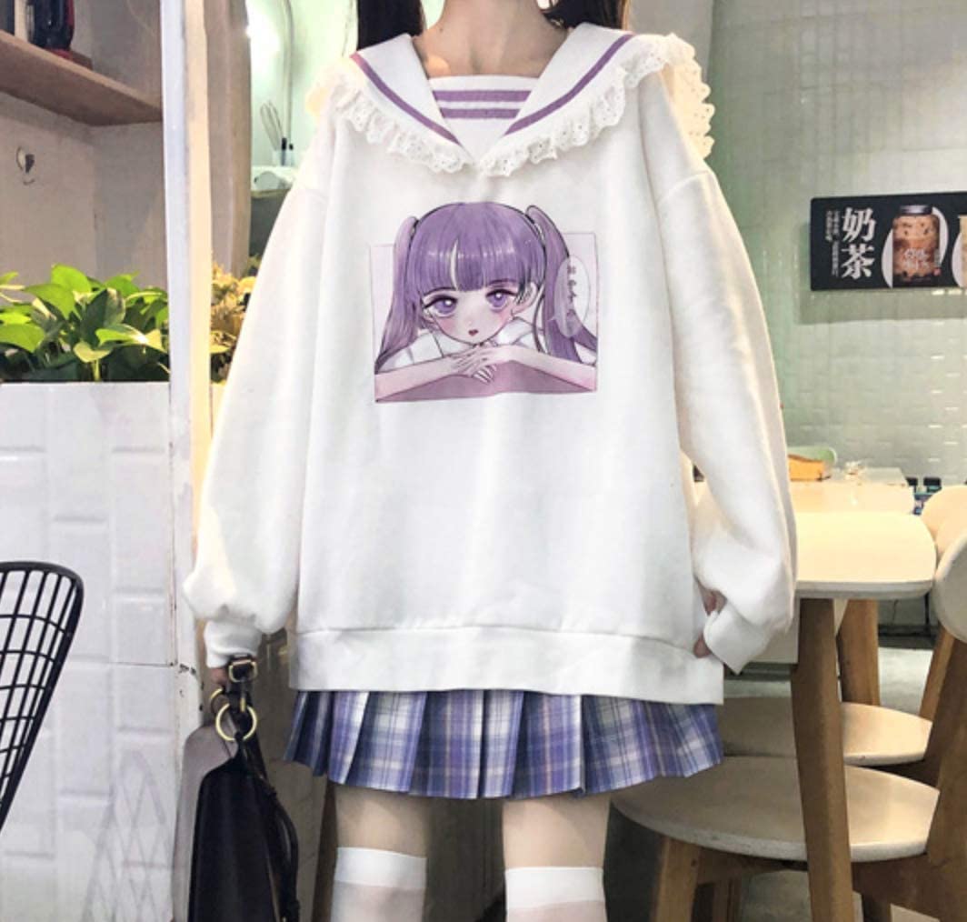 Lady Lazy ロリータ セーラー風 トレーナー 長袖 トップス フリル ぶかぶか 大きいサイ mdprevattcaulkingandwaterproofing.com