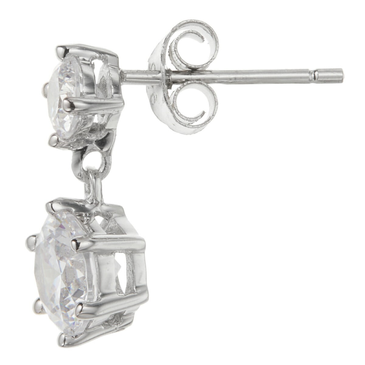 ピアス レディース シルバー925 スーパーキュービックジルコニア 2石 揺れる キラキラ 両耳用