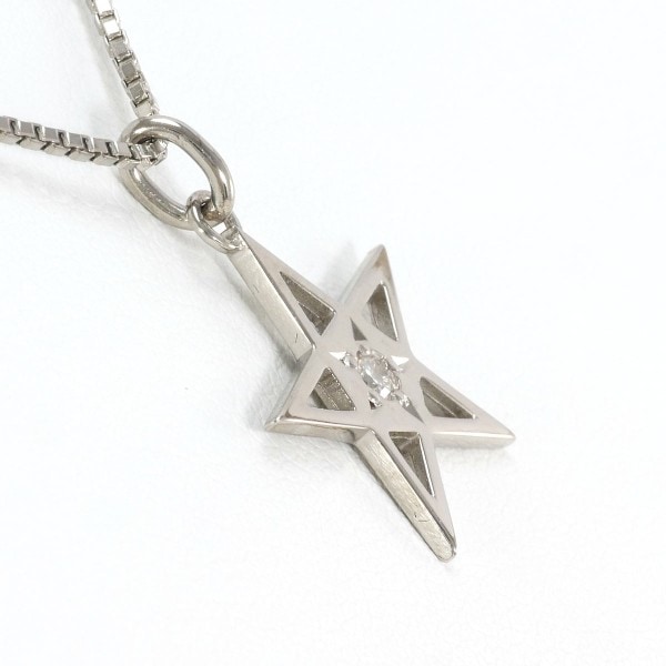 K18 18金 WG ネックレス ダイヤ 0.05 カード鑑別書 ジュエリー 中古 K18 18金 WG ネックレス ダイヤ 0.05 カード鑑別書 ジュエリー 中古