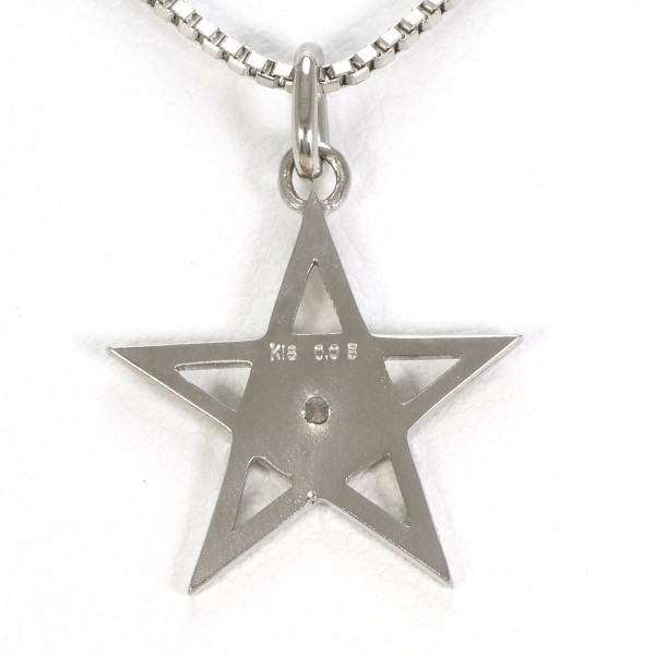 K18 18金 WG ネックレス ダイヤ 0.05 カード鑑別書 ジュエリー 中古 K18 18金 WG ネックレス ダイヤ 0.05 カード鑑別書 ジュエリー 中古