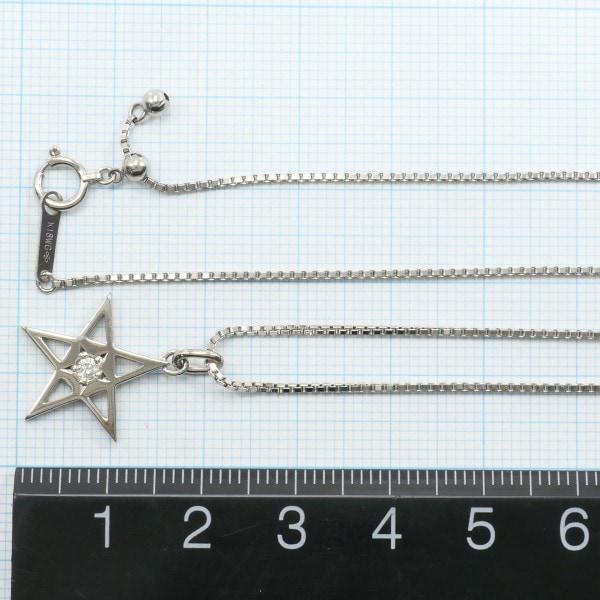K18 18金 WG ネックレス ダイヤ 0.05 カード鑑別書 ジュエリー 中古 K18 18金 WG ネックレス ダイヤ 0.05 カード鑑別書 ジュエリー 中古