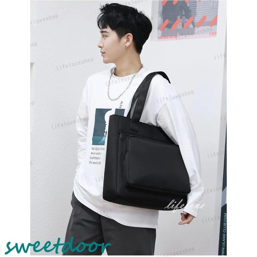 ビジネスバッグ メンズ 50代 トートバッグ a4 縦型 ナイロンバッグ トート 大きめ 手提げ 男性 かばん シンプル 撥水 通学 通勤 スポーツ 30代 40代