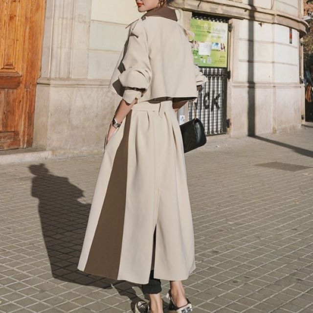 春新作 トレンチコート 大きいサイズ レディース ロングコート レディース チェスターコート レディース 冬 バイカラー ベルト付 秋 ベージュ 春新作 トレンチコート 大きいサイズ レディース ロングコート レディース チェスターコート レディース 冬 バイカラー ベルト付 秋 ベージュ