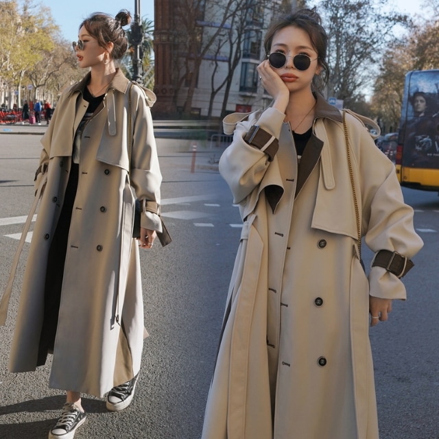 春新作 トレンチコート 大きいサイズ レディース ロングコート レディース チェスターコート レディース 冬 バイカラー ベルト付 秋 ベージュ 春新作 トレンチコート 大きいサイズ レディース ロングコート レディース チェスターコート レディース 冬 バイカラー ベルト付 秋 ベージュ