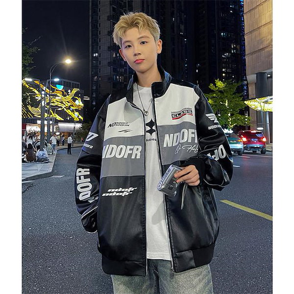 Qoo10] スタジャン ライダースジャケット 防寒