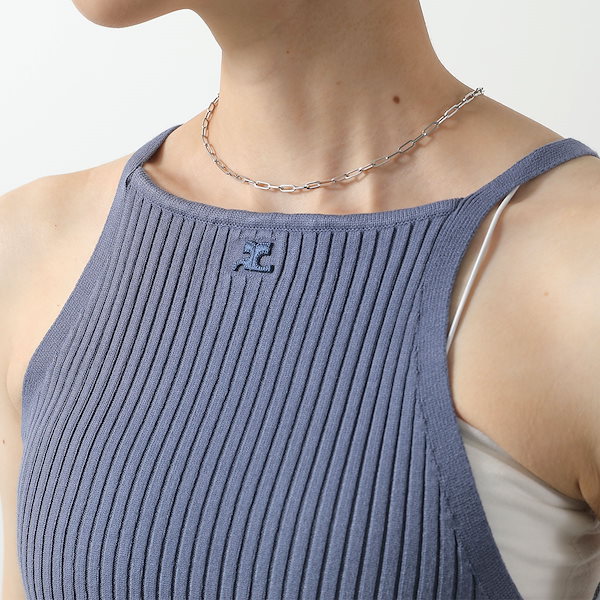新品XS【クレージュ】CourregesロゴタンクトップRIB KNIT 新品XS【クレージュ】CourregesロゴタンクトップRIB KNIT 新品XS